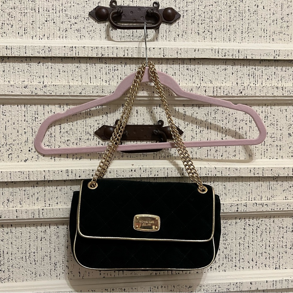 Michael Kors Velvet Gold Chain Bag